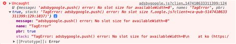 adsbygoogle push error no slot size for availablewidth 0|Uncaught TagError: adsbygoogle.push() error: No slot size for .